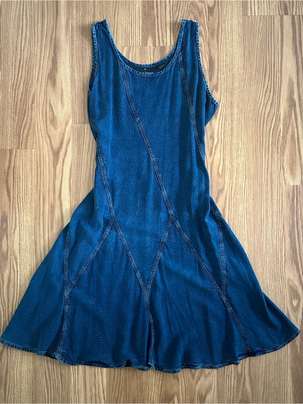 Sacred Threads Blue Denim-Look Scoop Neck Dress